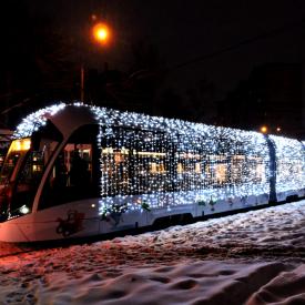 новогодний трамвай в москве