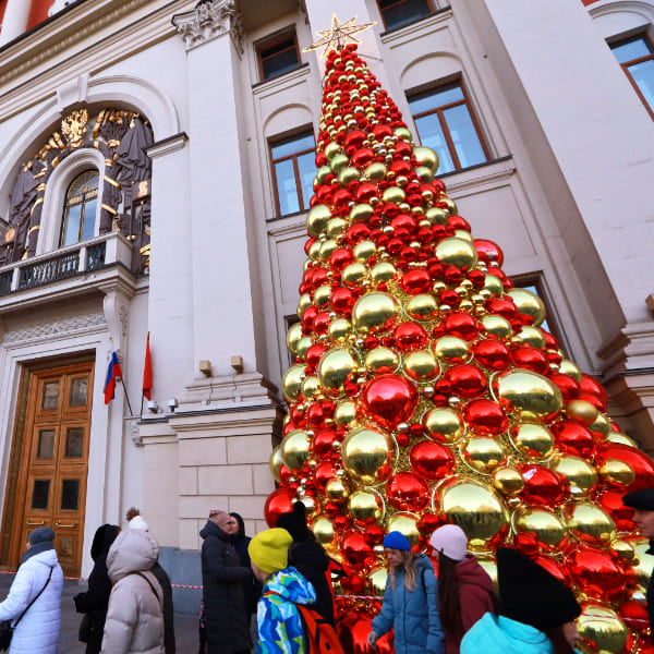 Тверская 13, новогоднее оформление мэрии города Москвы